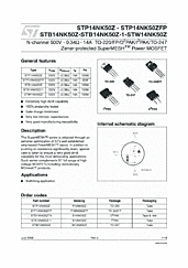 DataSheet STP14NK50ZFP pdf